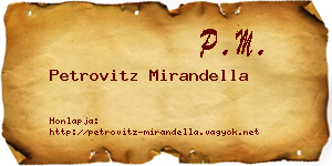 Petrovitz Mirandella névjegykártya