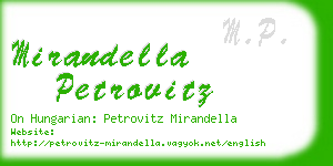 mirandella petrovitz business card